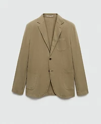 Mango Men's Slim-Fit Linen-Blend Blazer