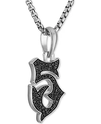Bulova Marc Anthony Men's Black Diamond Number Pendant Necklace ( ct. t.w.) in Sterling Silver-Plate, 24" + 2" extender