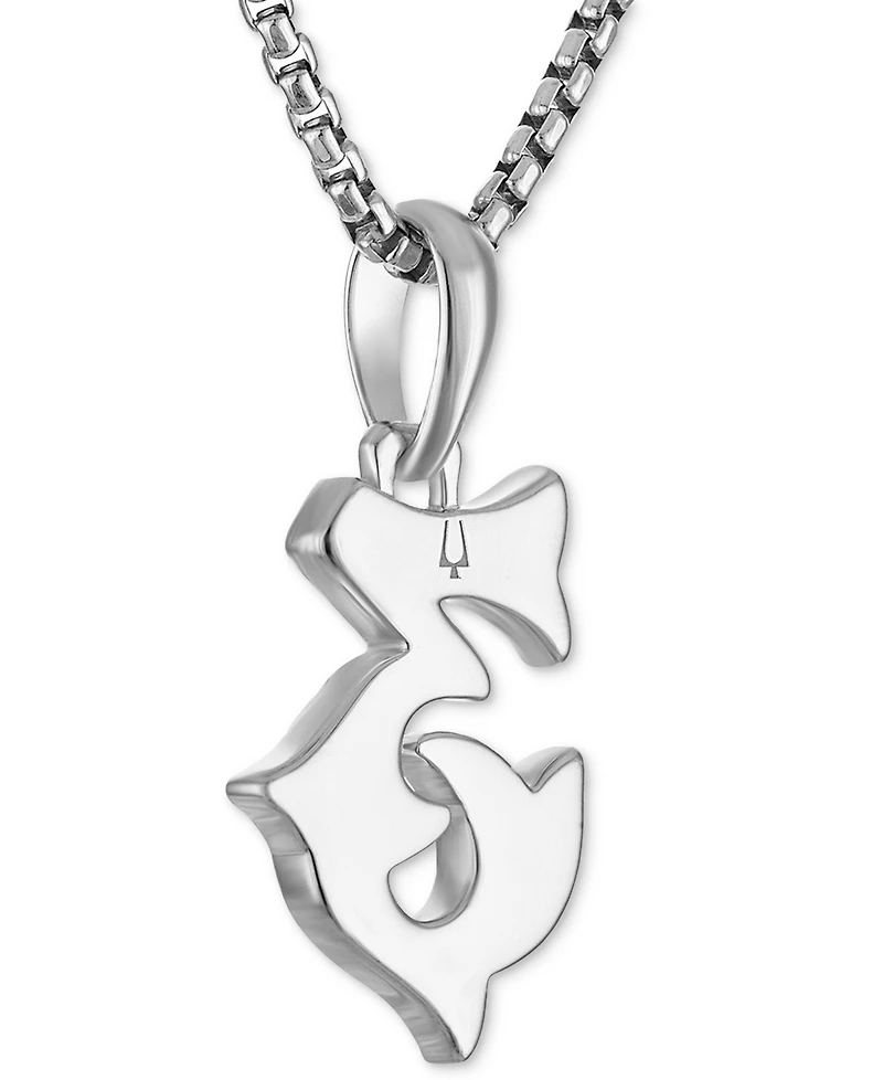 Bulova Marc Anthony Men's Black Diamond Number 3 Pendant Necklace (1/3 ct. t.w.) in Sterling Silver-Plate, 24" + 2" extender, BVP1055-wsaa