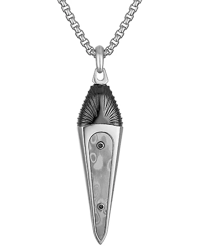 Bulova Marc Anthony Men's Damascus Sword Pendant Necklace in Sterling Silver-Plate, 24" + 2" extender, BVP1075-wmmna