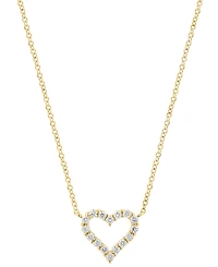 Effy Diamond Open Heart 18" Pendant Necklace (3/8 ct. t.w.) in 14k Gold