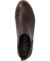 Journee Collection Women's Rimi Notched Ankle Stacked Heel Booties