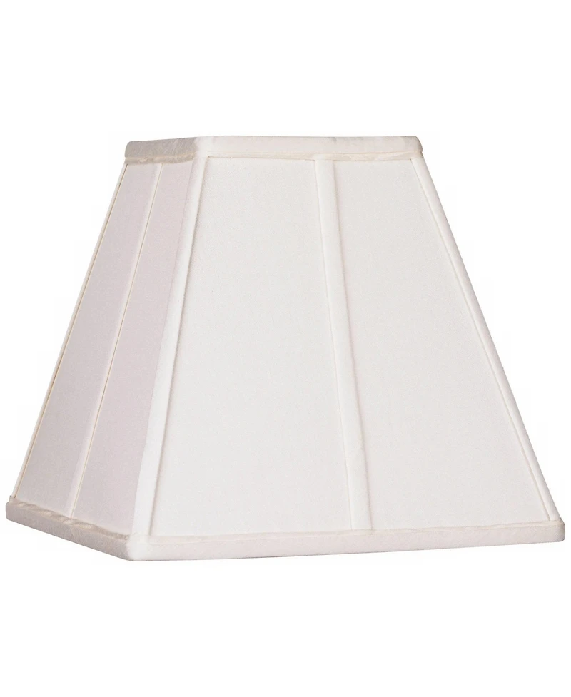 Springcrest Ivory Classic Small Square Lamp Shade 5.25" Top x 10" Bottom x 9" High x 9" Slant (Spider) Replacement with Harp and F