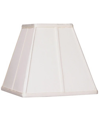 Springcrest Ivory Classic Small Square Lamp Shade 5.25" Top x 10" Bottom x 9" High x 9" Slant (Spider) Replacement with Harp and F