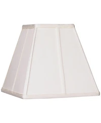 Springcrest Ivory Classic Small Square Lamp Shade 5.25" Top x 10" Bottom x 9" High x 9" Slant (Spider) Replacement with Harp and F