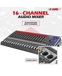 5 Core Audio Mixer 16 Channel Dj Mixing Board Bluetooth Usb Analog Professional Mezclador De Audio