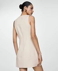 Mango Women's Short Linen Dress