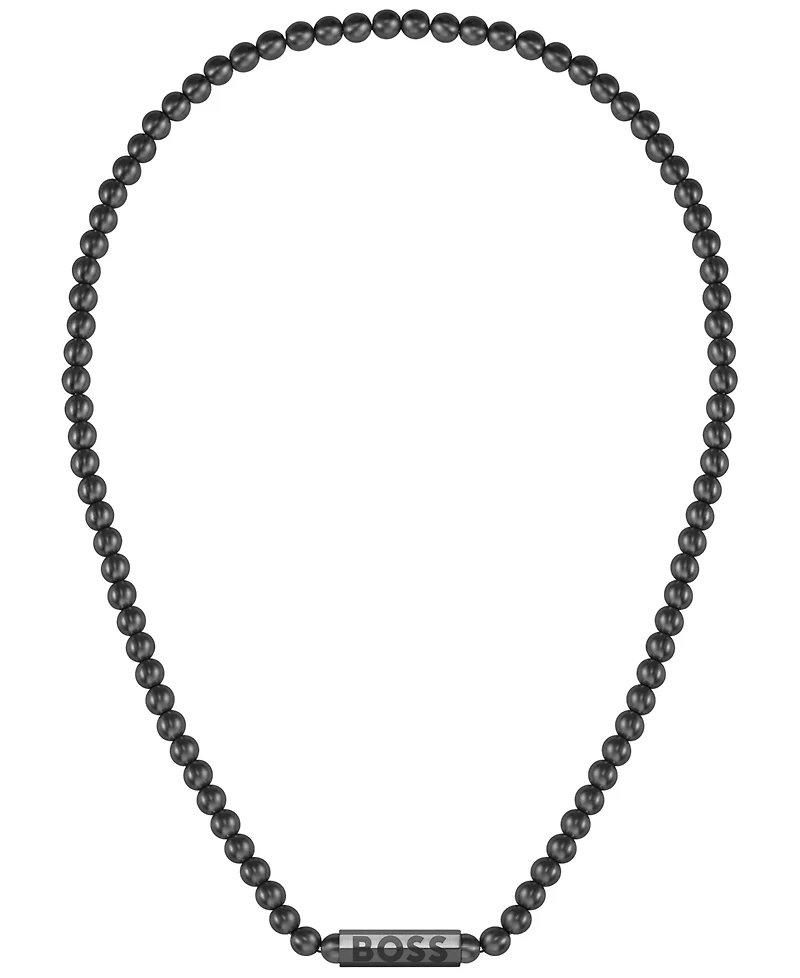 Hugo Boss Men's Sphere Ionic Plated Black Steel Necklaces