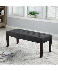 Streamdale Tufted Bench, Fabric, Gray