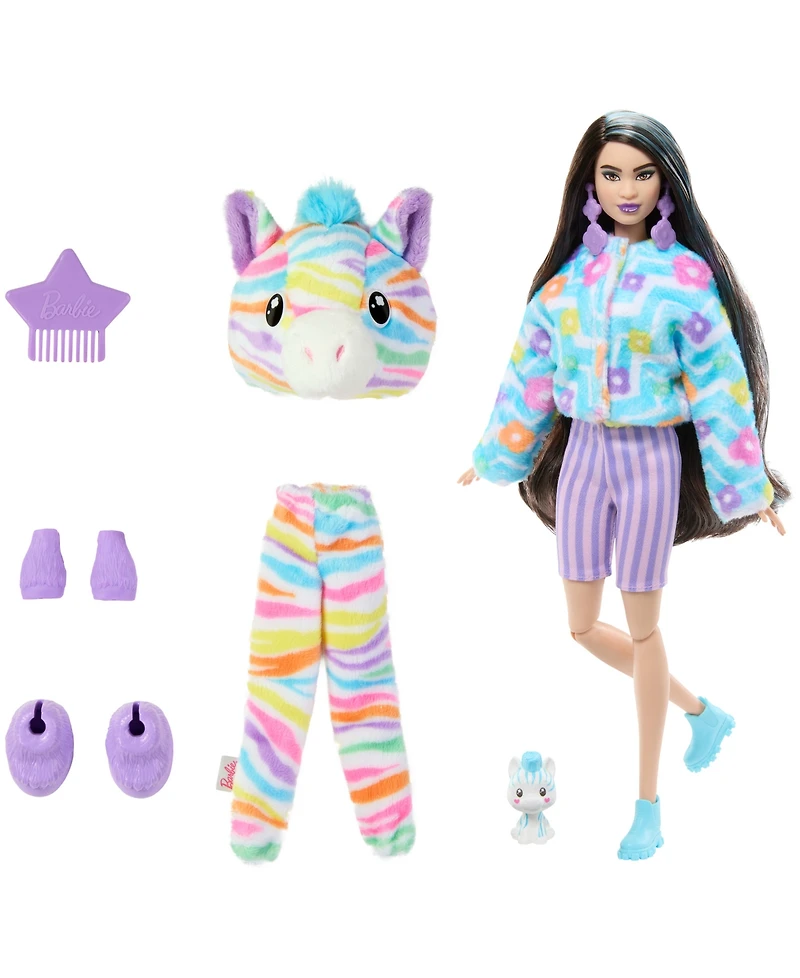 Barbie Cutie Reveal Zebra Doll Accessories, Color Dream Series with 10 Surprises