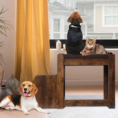 Streamdale Furniture Multi-Level Pet Bed with Removable Step and Cushion