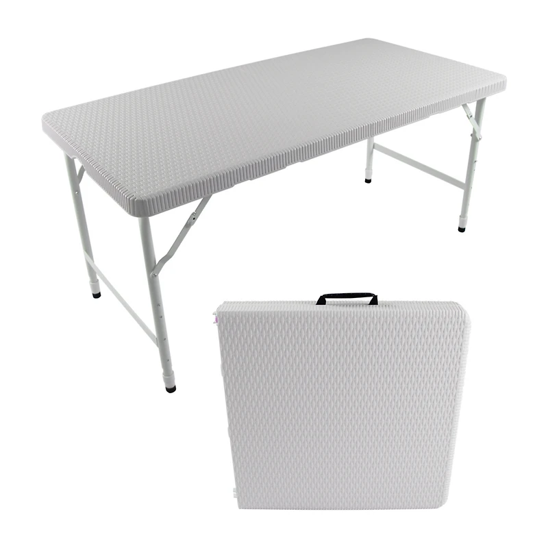 Streamdale 4FT Foldable Rattan Table, Portable & Durable