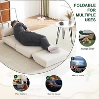 Streamdale Furniture Foldable Sofa Bed with Pillow, Portable, Breathable Linen