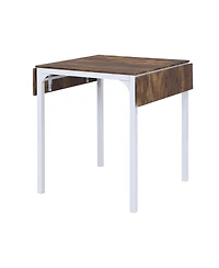 Simplie Fun Farmhouse 5-Piece Counter Height Drop Leaf Dining Table Set With Dining Chairs For 4