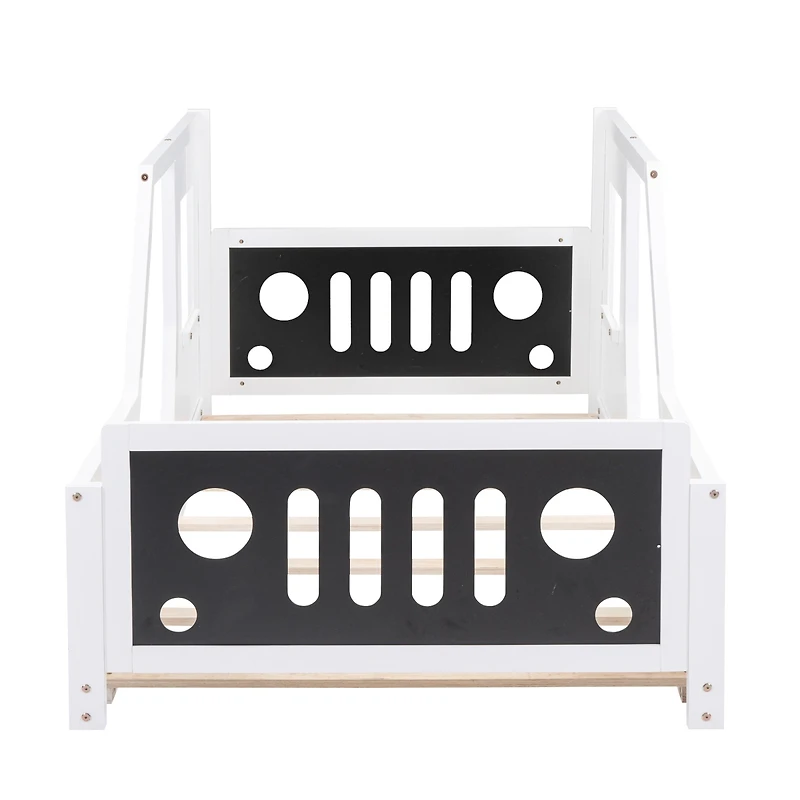 Streamdale Twin Classic Car-Shaped Platform Bed With Wheels