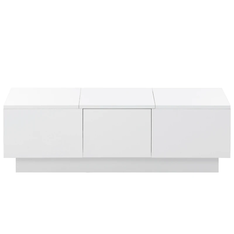 Streamdale White Multi-Storage Coffee Table, 39.3"x21.6"