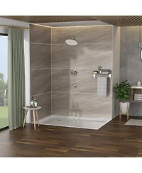10" Rain Shower Head Systems With Waterfall Tub Spout, Brushed Nickel, Wall Mounted Shower
