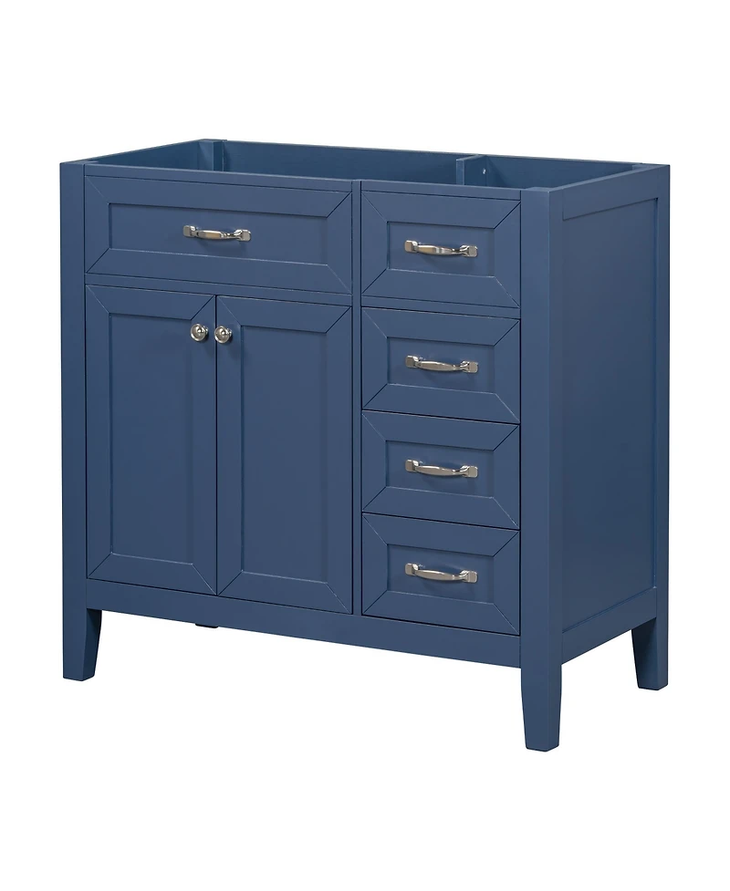 Streamdale 36" Blue Bathroom Vanity Base with Drawers