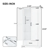 Tall Bathroom Cabinet with Adjustable Shelf and Drawer