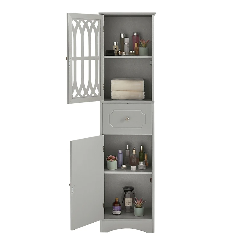 Streamdale Grey Tall Bathroom Storage Cabinet