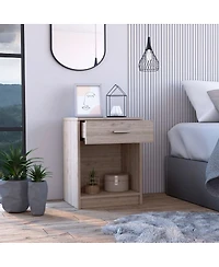 Streamdale Merrimac 1-Drawer 1-Shelf Nightstand Light Grey