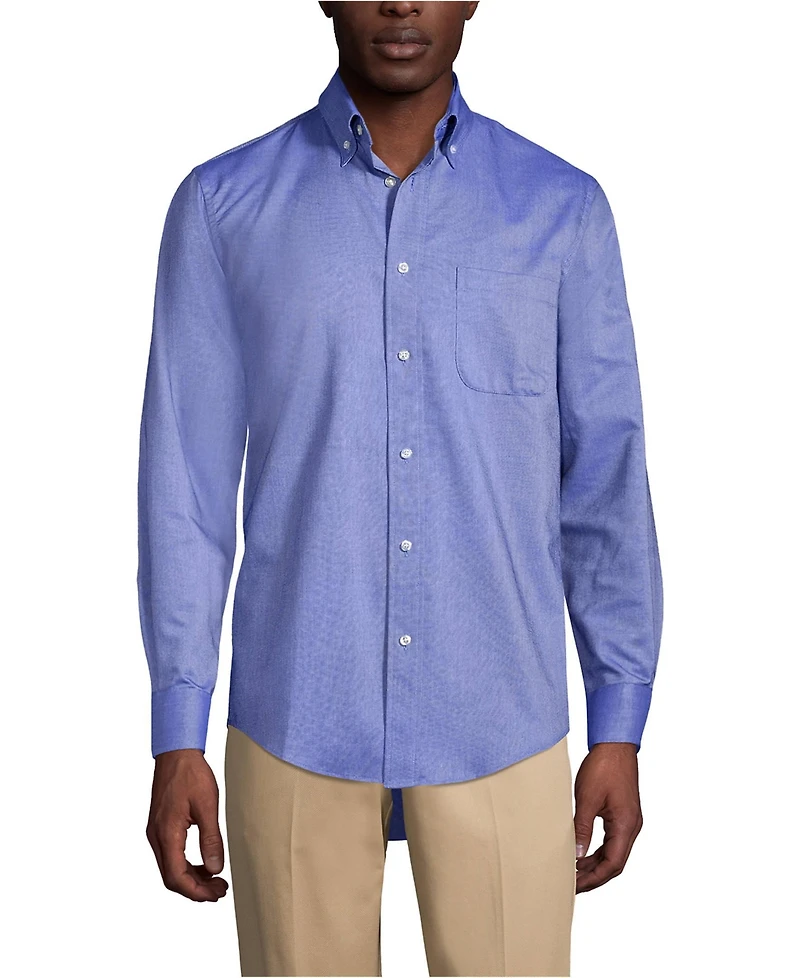 Lands' End Big & Tall Long Sleeve Solid Oxford Dress Shirt