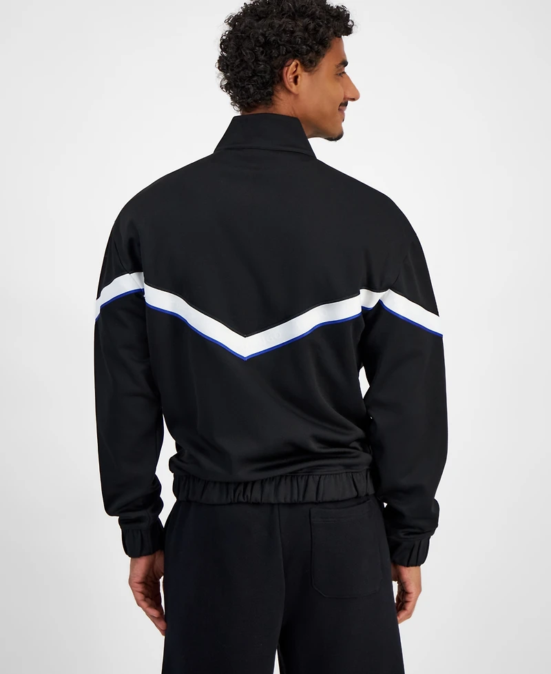 Hugo Boss Men's Napones Zip Front Chevron Stripe Track Jacket