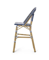 Streamdale Sleek Aluminum Bistro Barstools with Durable Poly Rattan Weave