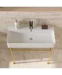 Streamdale Bathroom Console Sink with Gold Legs
