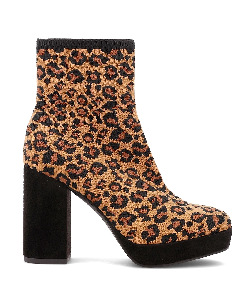 Mia Women's Candra Knit Platform Block-Heel Booties