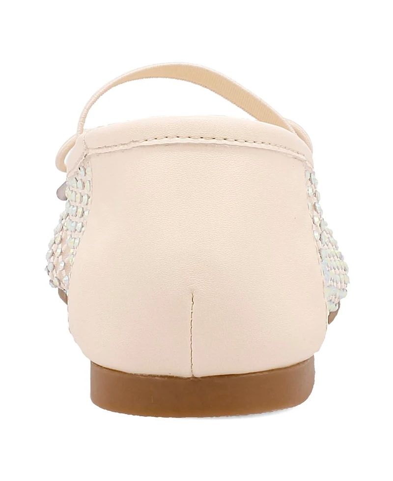 Mia Women's Unica Mary-Jane Rhinestone Mesh Flats