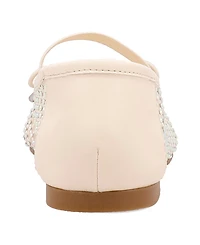 Mia Women's Unica Mary-Jane Rhinestone Mesh Flats
