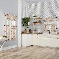 Bristol Coffee Shop Semi-Sheer Rod Pocket Kitchen Curtain Valance and Tiers Set