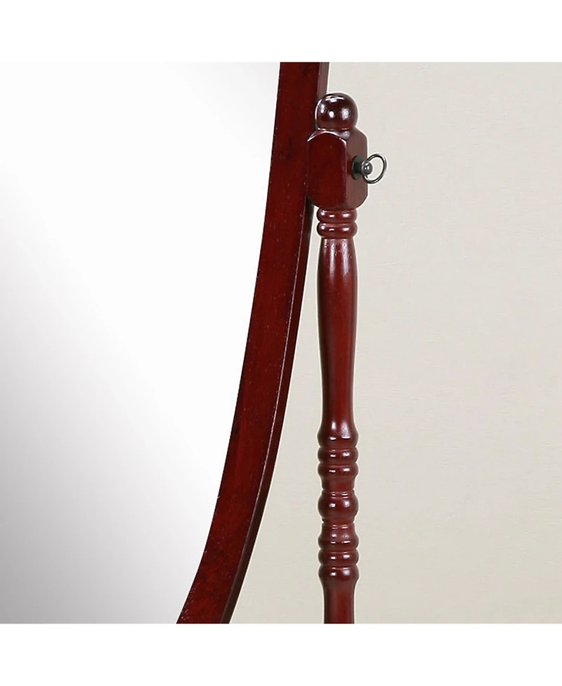 Streamdale Traditional Queen Anna Style Wood Floor Cheval Mirror, Cherry Finish