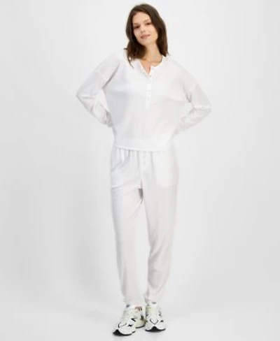 Hippie Rose Juniors Waffle Knit Henley Joggers