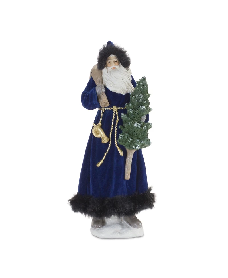 Slickblue Set of 2 Santa with Tree Figurines – Festive Holiday Decorations for Home and Garden