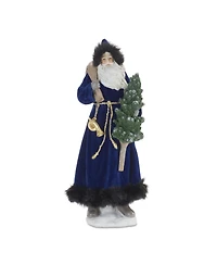 Slickblue Set of 2 Santa with Tree Figurines – Festive Holiday Decorations for Home and Garden