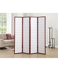 Streamdale 4 Panel Oriental Shoji Screen / Room Divider, Cherry