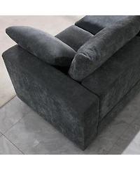 Streamdale Modular Sectional Sofa Set, Left Facing Armchair, Chenille, Grey