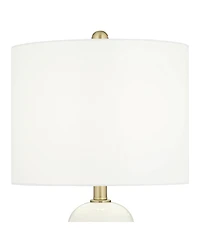 360 Lighting 26" High Mid Century Modern Coastal Table Lamp White Gold Ceramic Metal Single Living Room Bedroom Bedside Nightstand