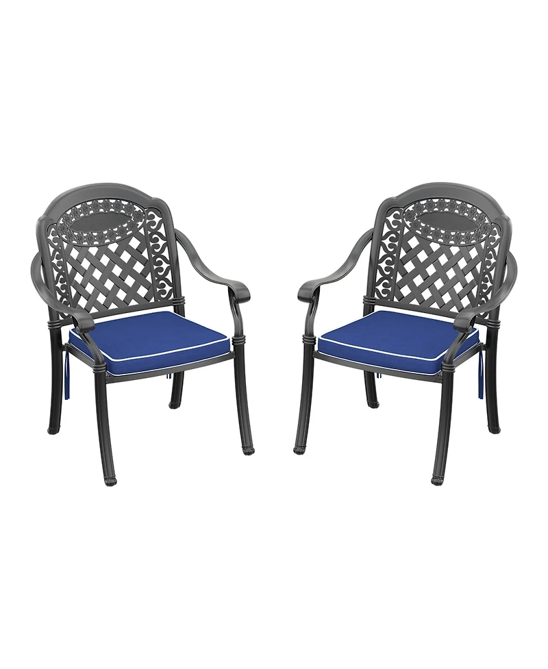 Streamdale Elegant 350lbs Capacity Aluminum Armchair with Cushions, Black