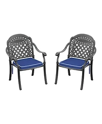 Streamdale Elegant 350lbs Capacity Aluminum Armchair with Cushions, Black