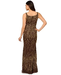 Adrianna Papell Women's Square-Neck Embellished Gown