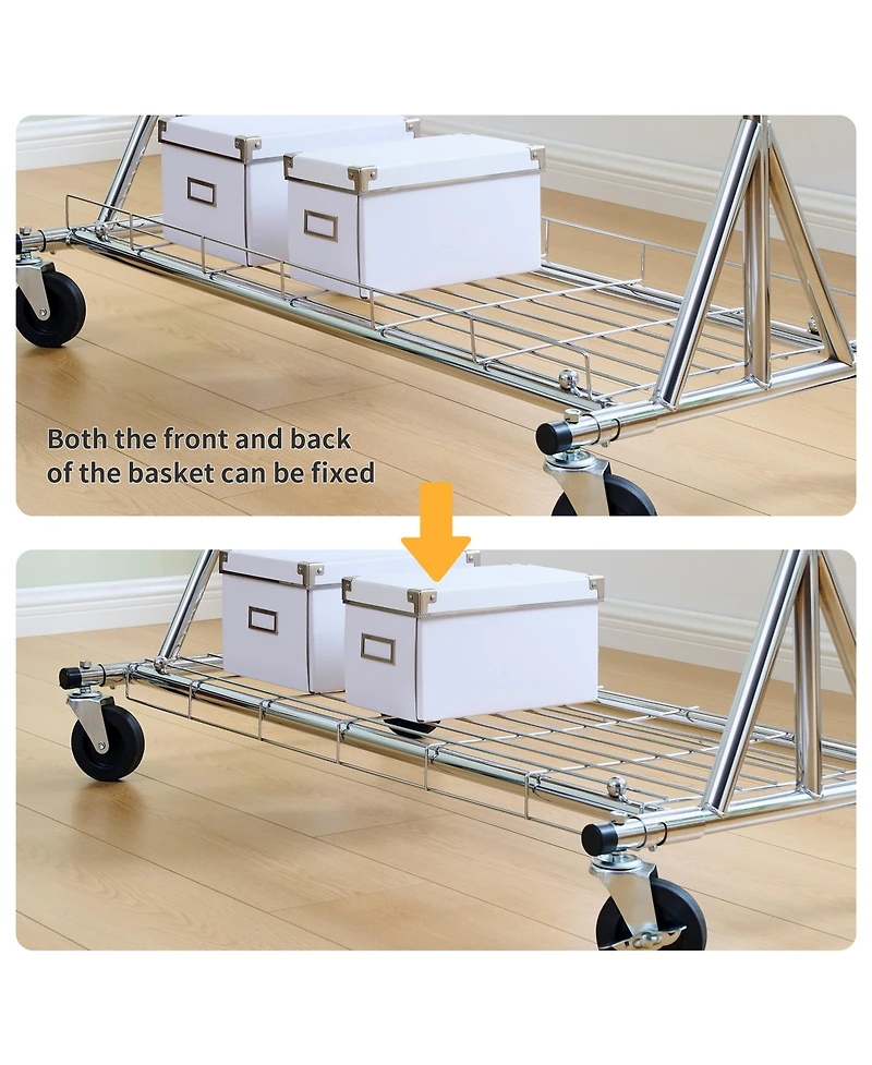 Streamdale Heavy-Duty Rolling Clothes Rack (Adjustable)