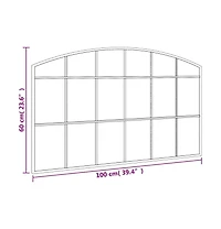 vidaXL Wall Mirror Black 39.4"x23.6" Arch Iron