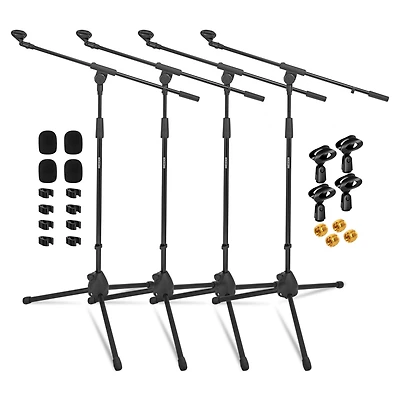 5 Core Tripod Mic Stand Heavy Duty Height Adjustable Floor Microphone Boom Arm Pedestal Para Microfono for Singing On Stage Studio