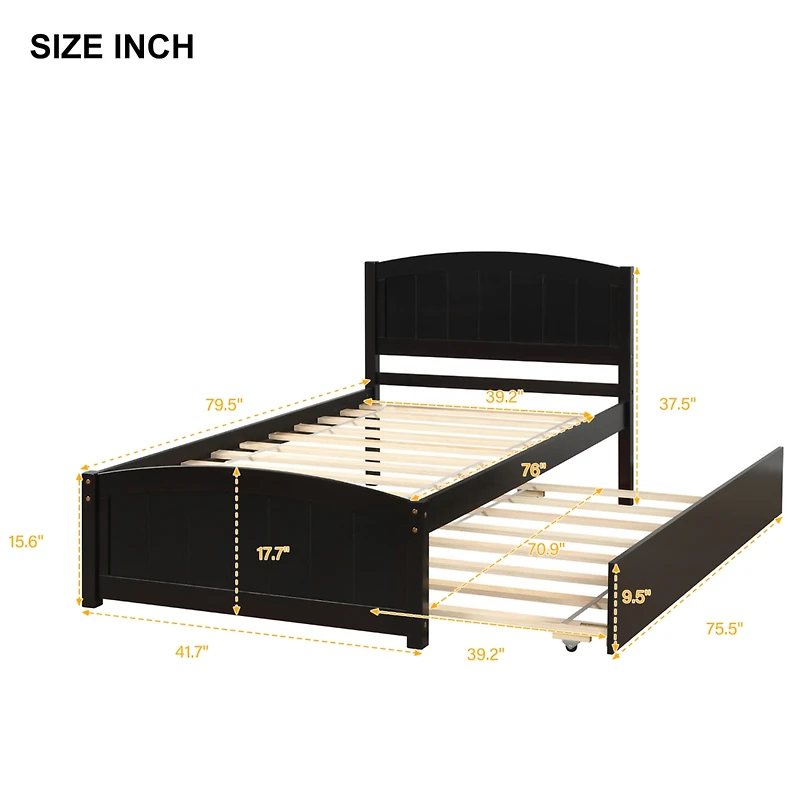 Streamdale Twin Platform Bed With Trundle
