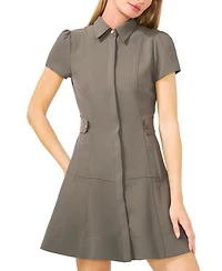 CeCe Women's Tab-Waist Fit & Flare Shirtdress