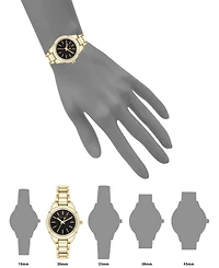 Anne Klein Women's Quartz Minimalist Contemporary Gold-Tone Alloy Metal Watch, 32mm