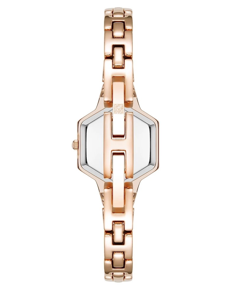 Anne Klein Women's Quartz Petite Hexagonal Rose Gold-Tone Alloy Metal Bracelet Watch, 21mm